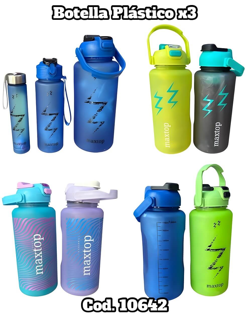 BOTELLA PLASTICO x3