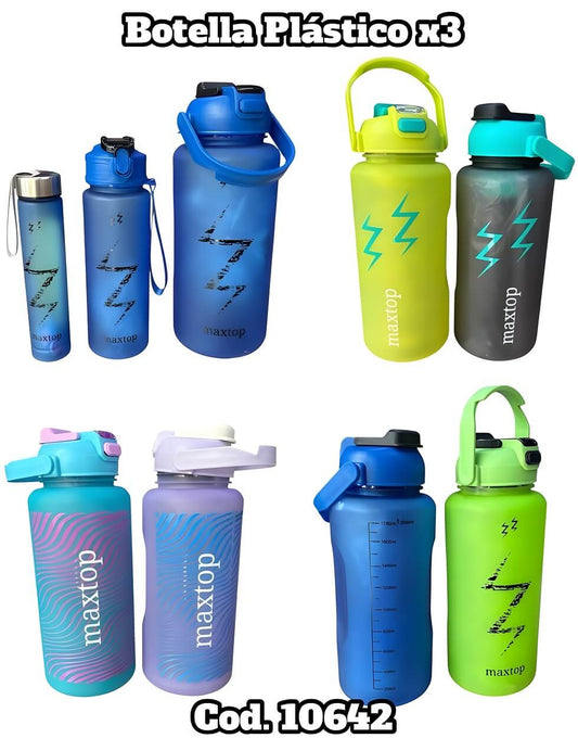 BOTELLA PLASTICO x3
