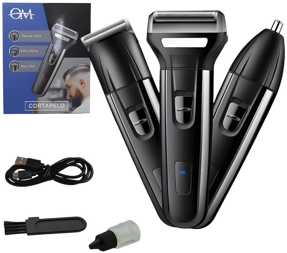CORTA BARBA 3 EN 1 RECARGABLE