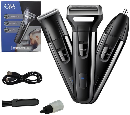 CORTA BARBA 3 EN 1 RECARGABLE