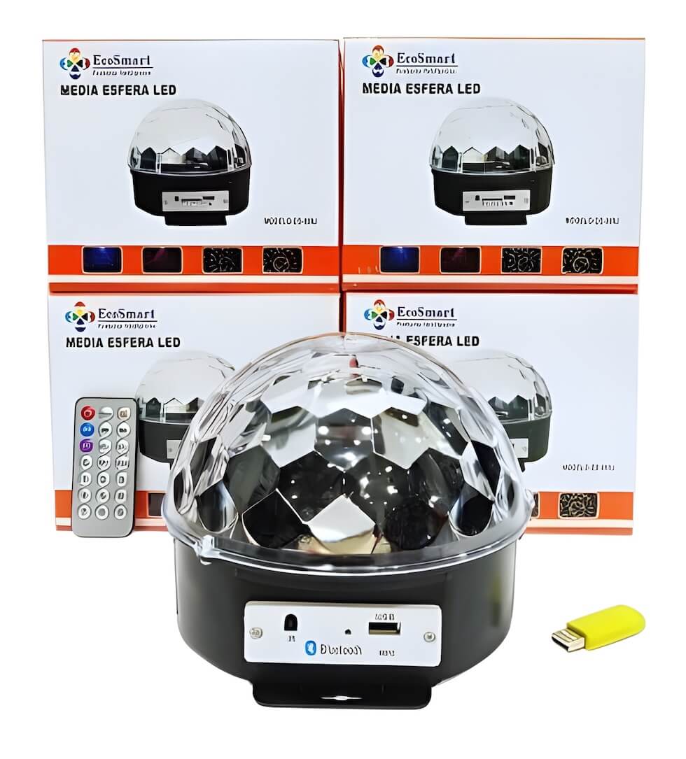 M.ESFERA PARLANTE BLUETOOTH/ LED RGB/ USB/ RITMICA