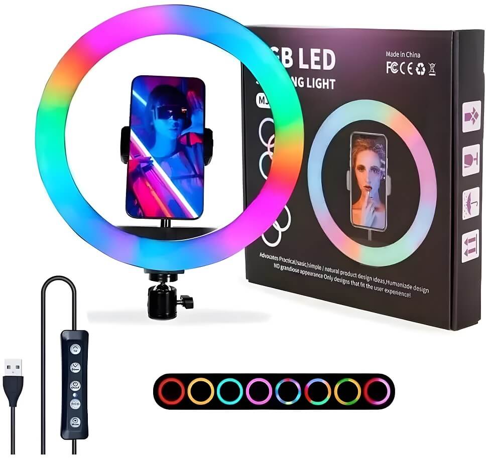 ARO 30CM CON LUZ RGB Y BLANCA