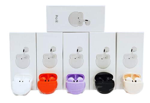 AURICULAR BLUETOOTH PRO6 TIPO IPHONE/ COLORES