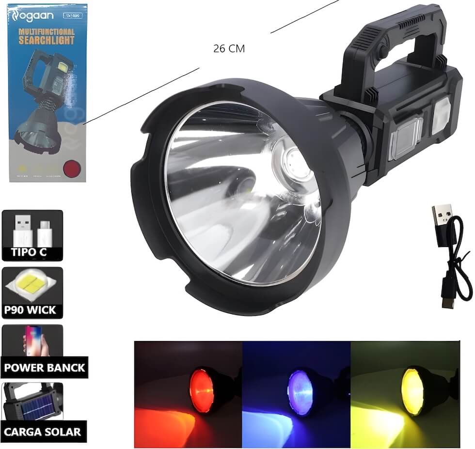 LINTERNA MULTIFUNCION BUSCA HUELLAS 4 LENTES