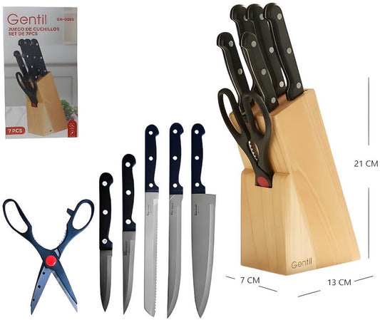 SET DE CUCHILLOS 7PCS CON BASE