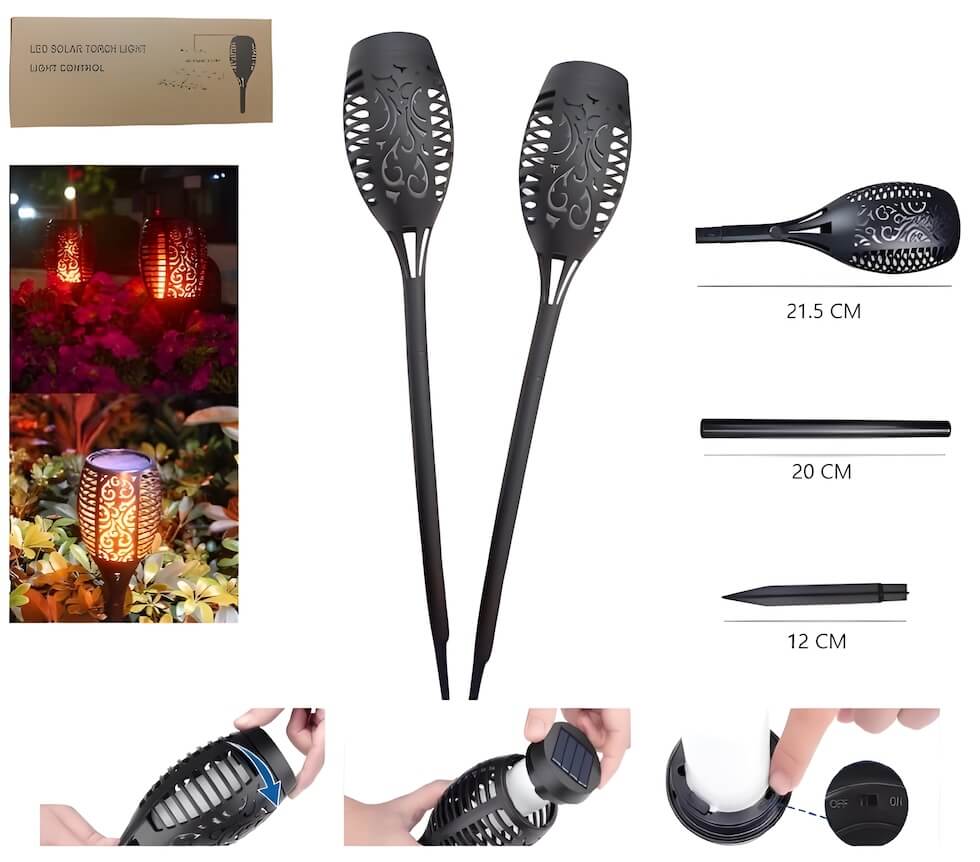 ANTORCHA SOLAR EFECTO LLAMA X 2UND